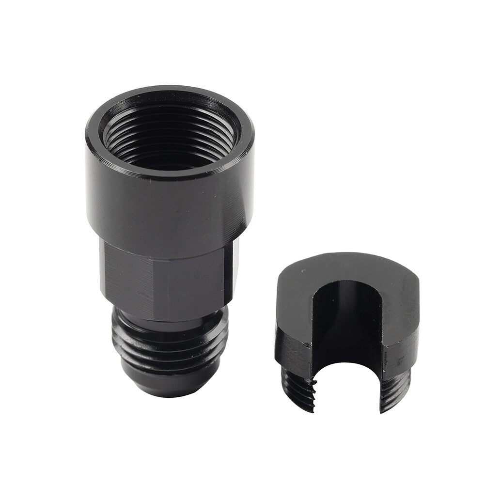 Black 6AN Male to 3/8 Quick Disconnect EFI Fuel Rail Adapter Fitting For GM LS