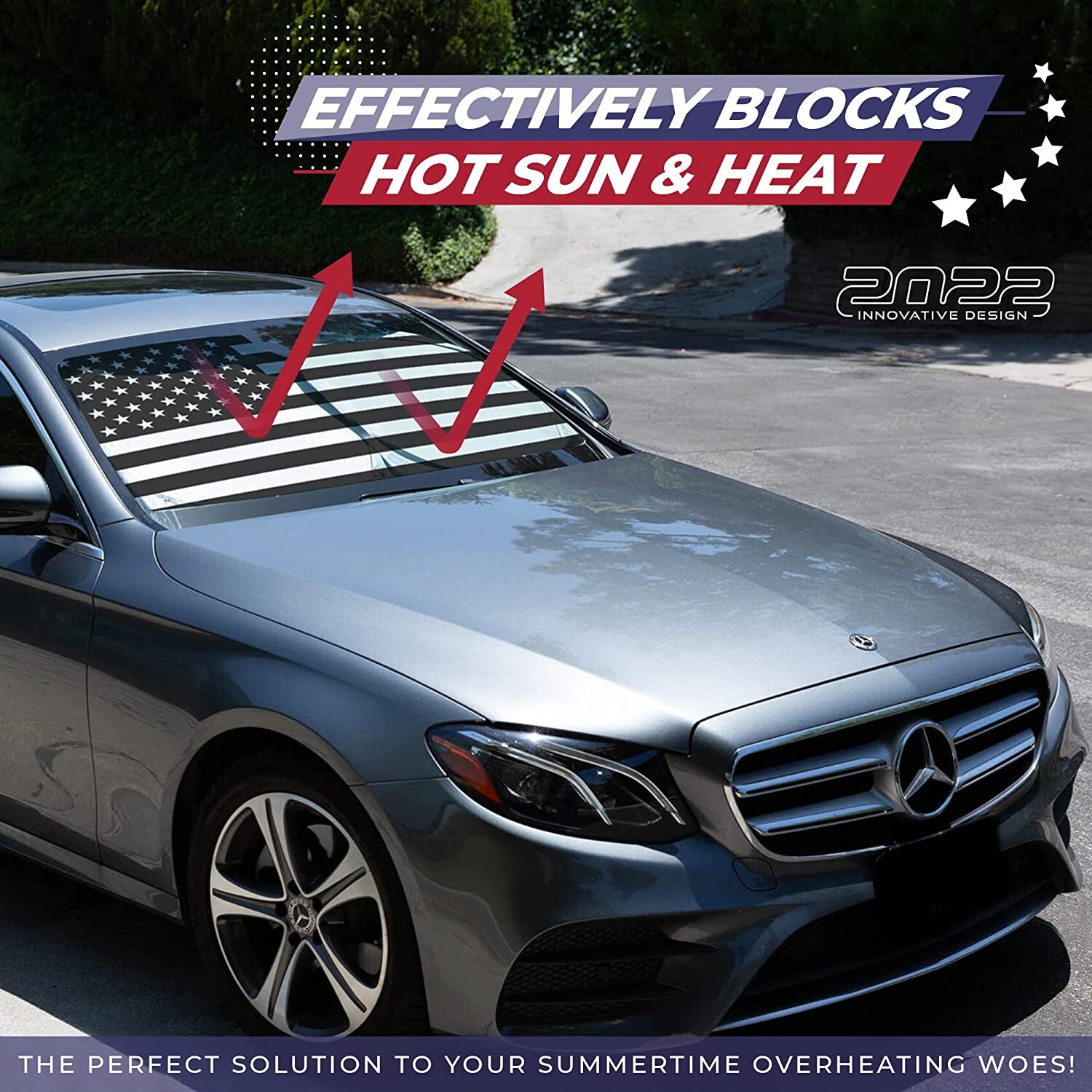 for Infiniti Accessory Car Windshield Sun Shade US American Flag Shield Cover