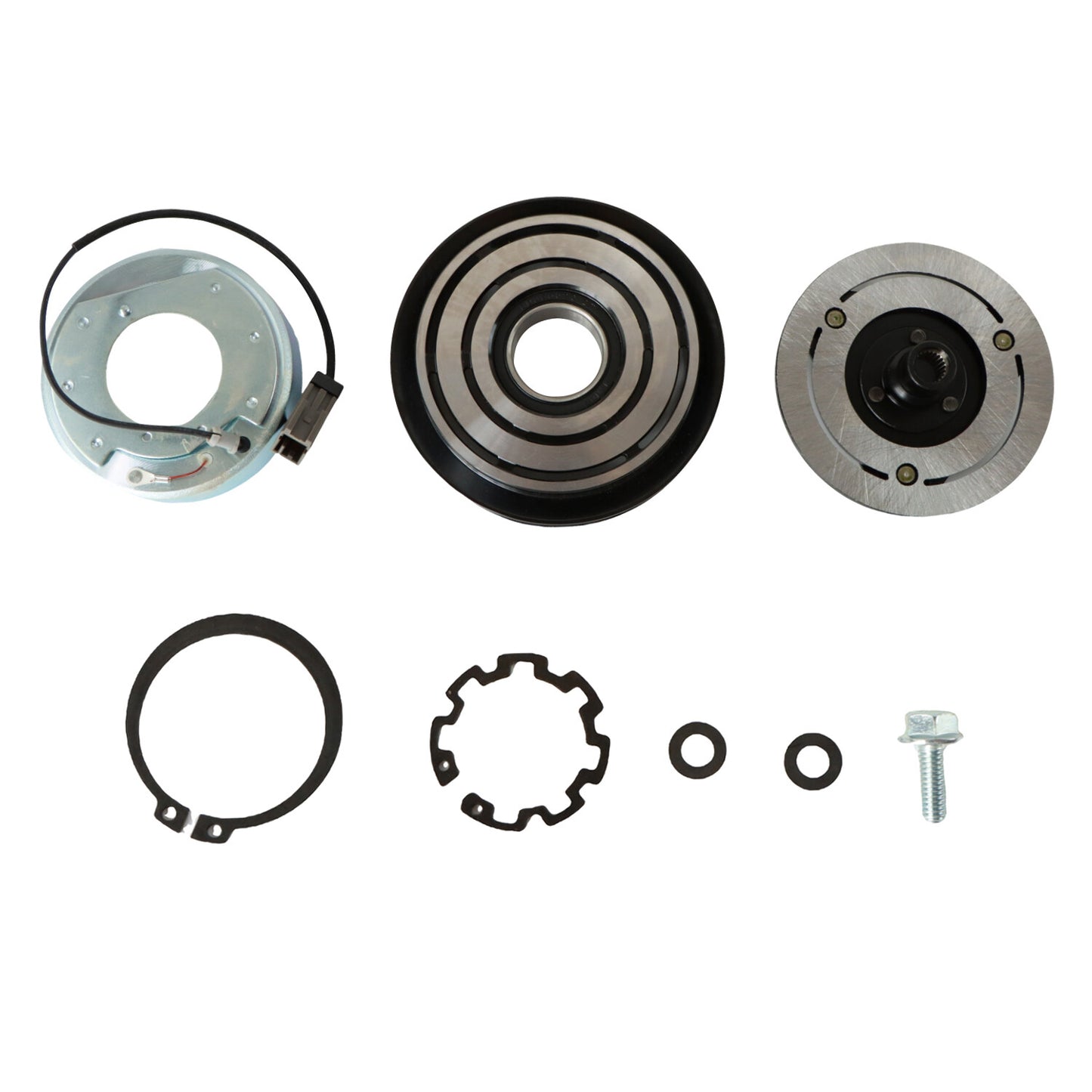 Pulley Coil Plate A/C Compressor Clutch Kit For 2002-2007 for Subaru Impreza 2.5L H4
