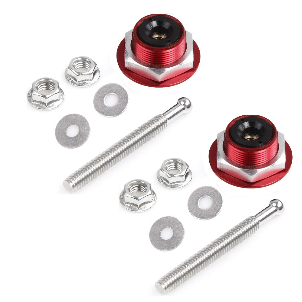 2PCS Push Button Quick Release Hood Bonnet Pins Lock Clip Car Bumper Latch Kit