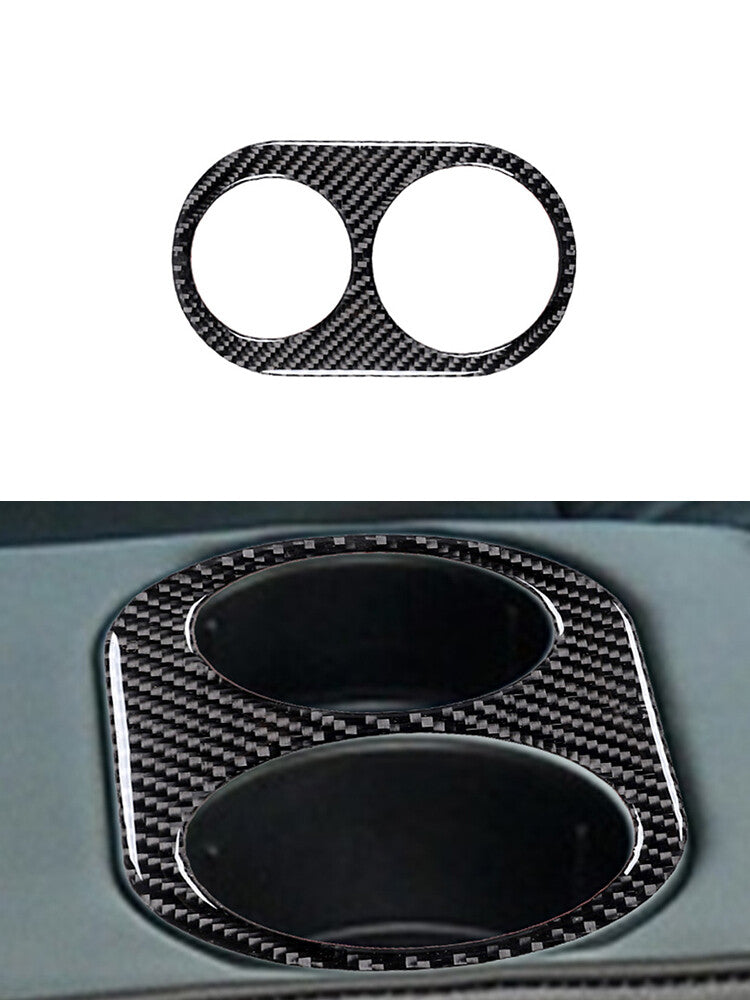 Rear Center Cup Holder Frame Trim Cover Carbon Fiber for Jaguar XF 2009-2011