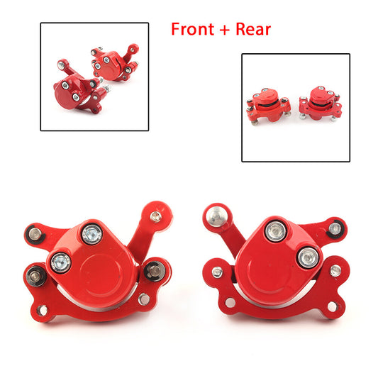 Front + Rear Disc Brake Caliper Pads Red for 47cc 49cc for Mini Pocket Bike ATV Quad