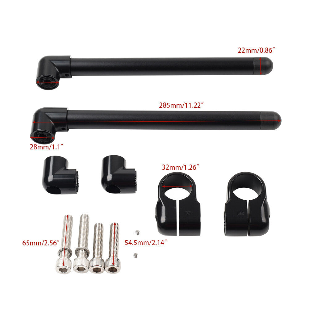 Cafe Racer Bars 7/8 Motorcycle Universal Clip-On Handlebar Fork Tube 32MM