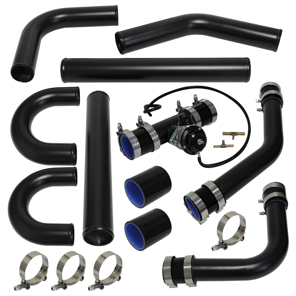 8PCS 2.36 60mm Universal Intercooler Pipe Piping Kit +Turbo Blow Off Valve Kit