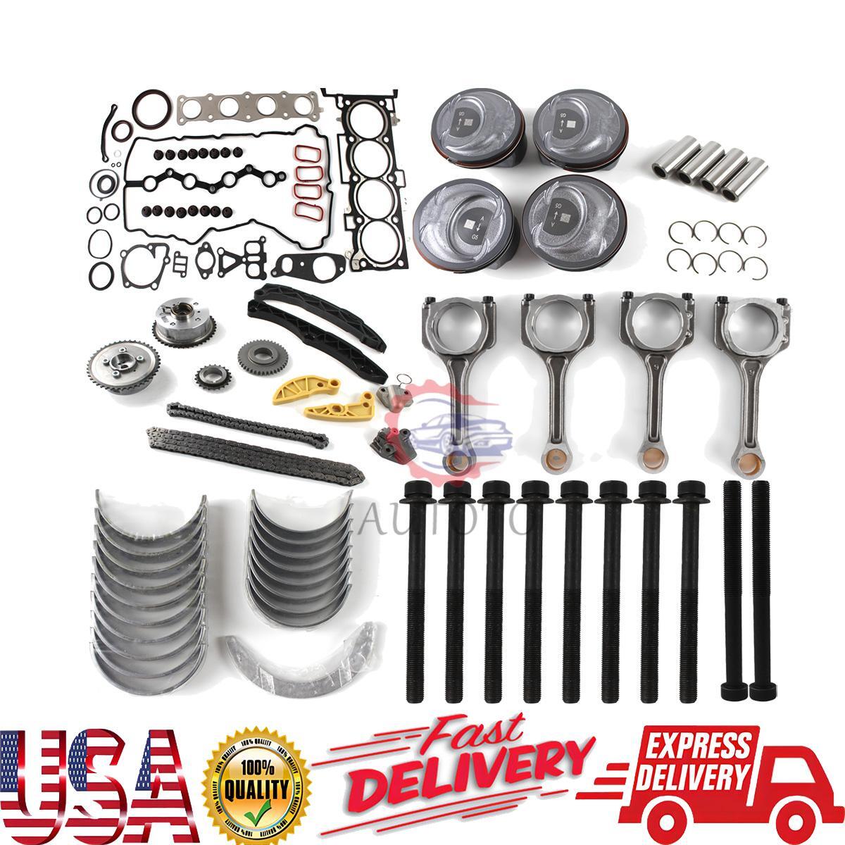 G4KJ 2.4L Engine Rebuild Overhaul Kit - Head Bolts Connecting Rod for HYUNDAI US