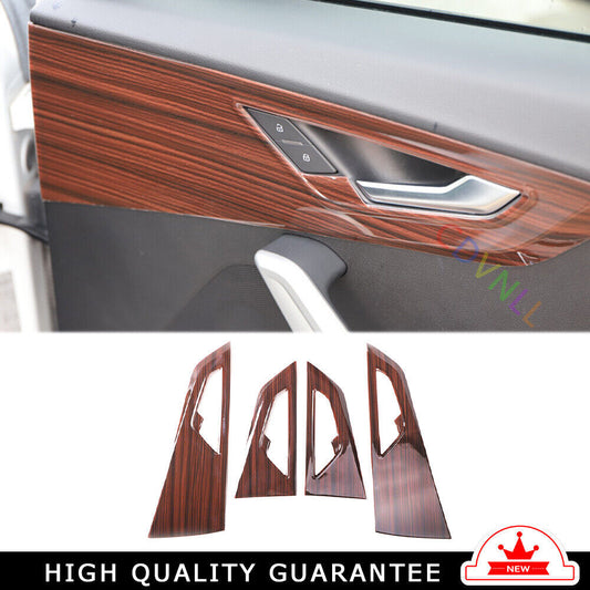 Car Inner Door Panel Cover Decor Trim 4PCS Fit for Audi Q2L 2018-2021 Red Wood