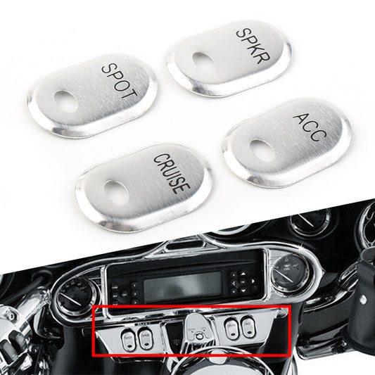 for Harley Touring Electra Glide Road Glide Chrome Brushed Panel Switch Covers