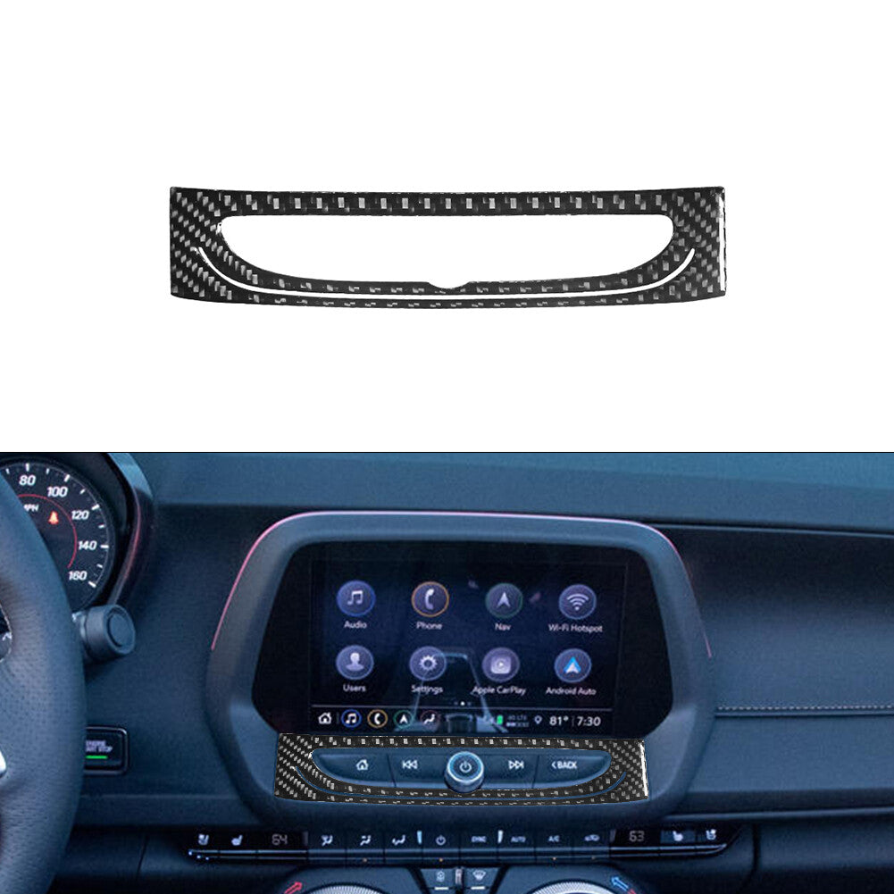 GPS Navigation Frame Decor Trim Fit for Chevrolet Camaro 2016-2018 Carbon Fiber