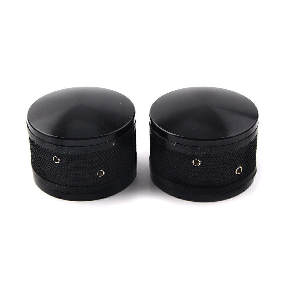 Fit for Harley Sportster Softail Road King CNC Front Axle Nut Cover Cap Black 2pcs