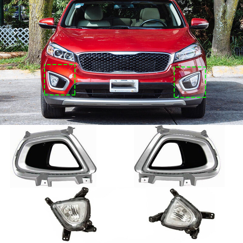 2016-2018 for Kia Sorrento front fog lights (halogen) and side bezels (halogen).