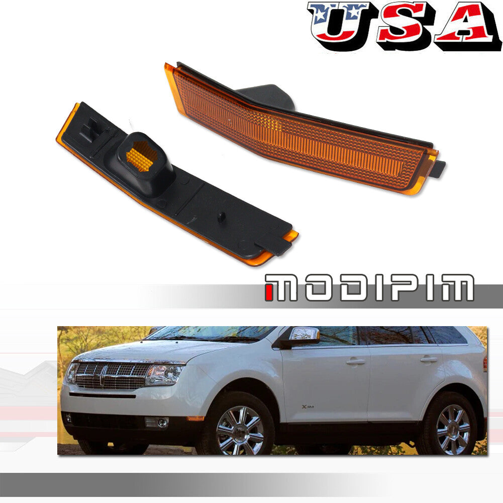 Suitable for 2007-2010 for Lincoln MKX front bumper side marker light reflector amber lens