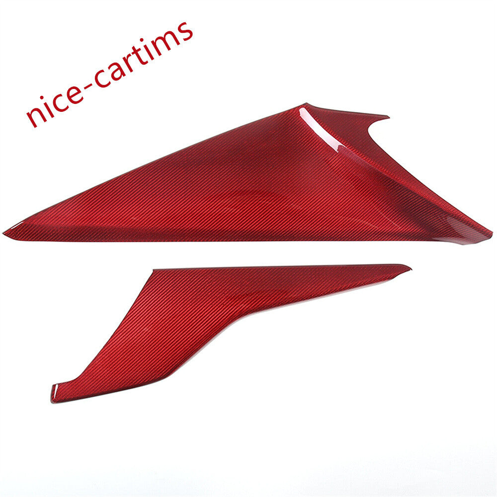 Red Carbon Fiber Center Console Side Knee Panel Trim Fit for Corvette C8 2020-24