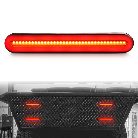 1X LED 9 Motorcycle Flowing Turn Signal Brake DRL Stop Tail Light Bar Amber Red