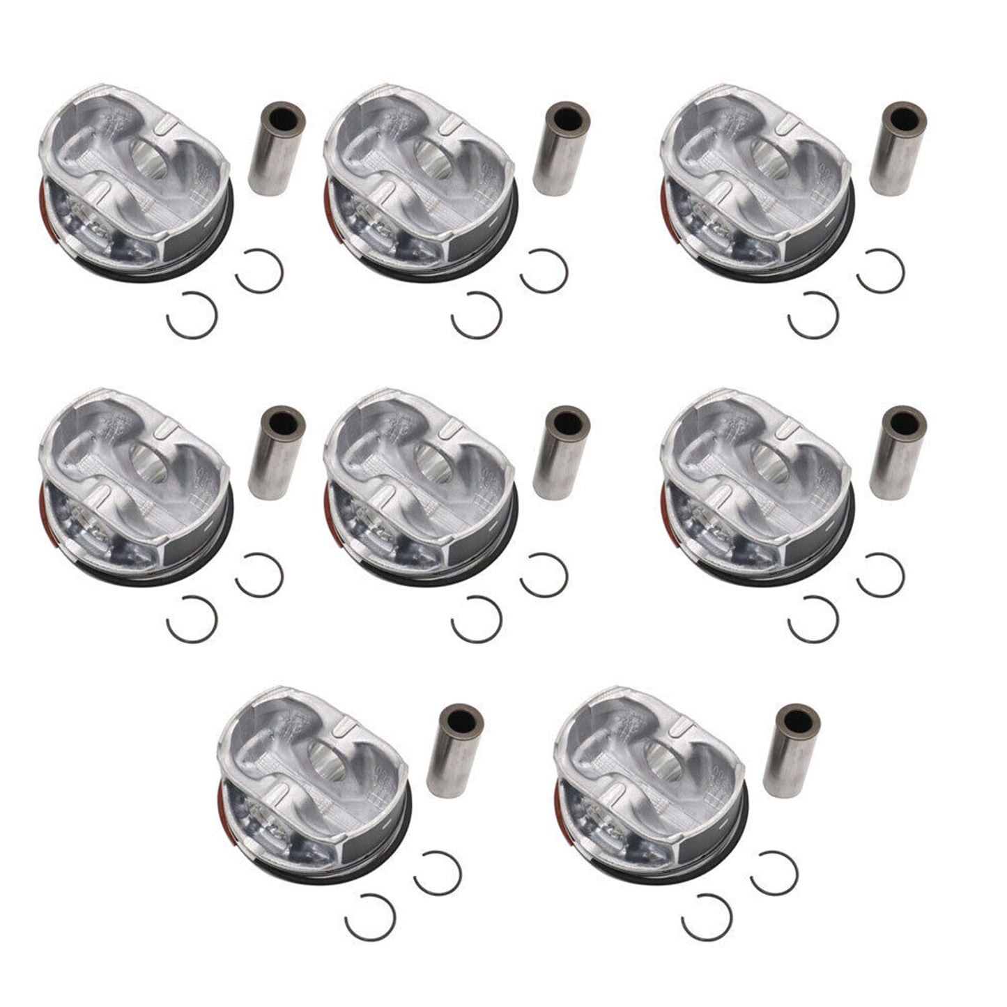 8pcs Piston Set W/Rings Compatible with for Jaguar for F-Type XFR XF XK XKR XJ XJR Land