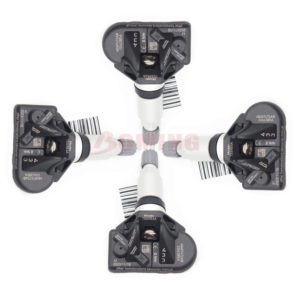 4-pack of new TPMS tire pressure sensors for Dodge for Challenger R/T Scat package 68487472AB