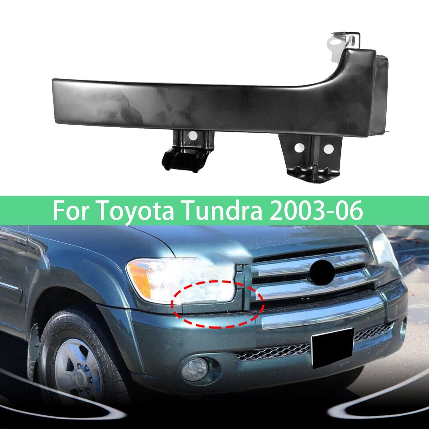 for Toyota Tundra 03-06 Right Front Bumper Grill Headlight Lower Filler Trim AT