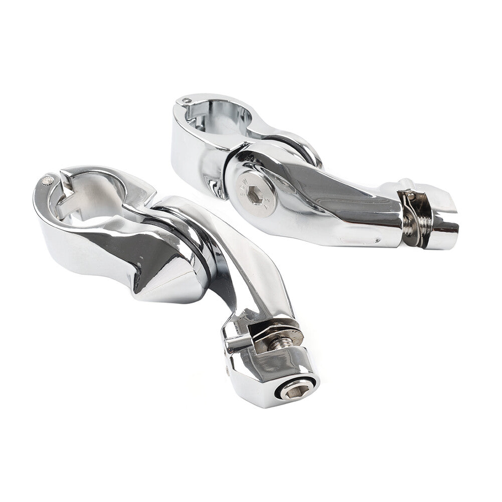 1 1/4 32MM Short Angled Adjustable Highway Foot Peg Mount Kit for Harley