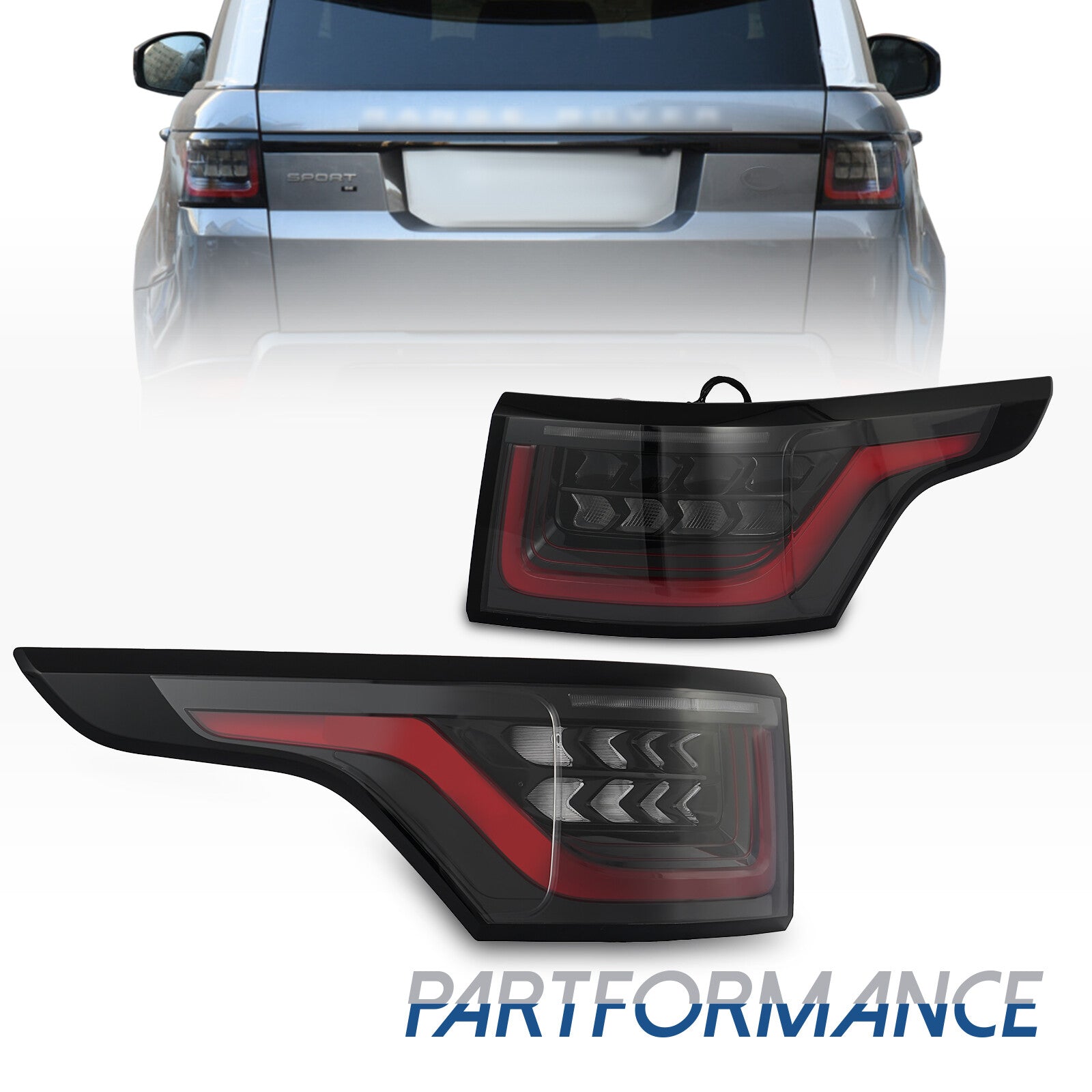 A pair of rear LED taillights are dynamically applied to the for Land Rover for Range Rover Sport 2014 - 2022