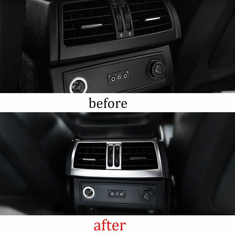 for BMW X5 X6 E70 E71 2009-13 Matt Silver Back Row Air Outlet Vent Cover Trim 1P
