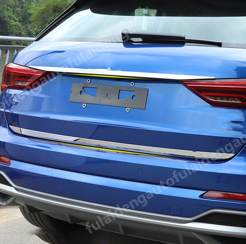 for Audi Q3 2019-2021 Chrome Stainless Car Rear Trunk Tailgate Lid Molding Strip