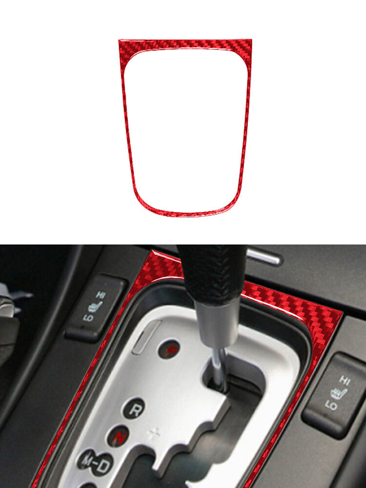 Gear Shifter Frame Trim Panel Interior Carbon Fiber for Acura TSX 2003-2008 Red