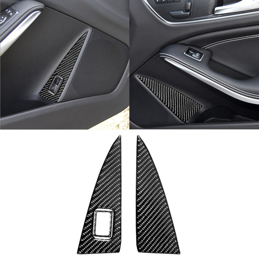 3X Carbon Fiber Door Storage Trim Panel for Mercedes-Benz CLA GLA 2014-2018