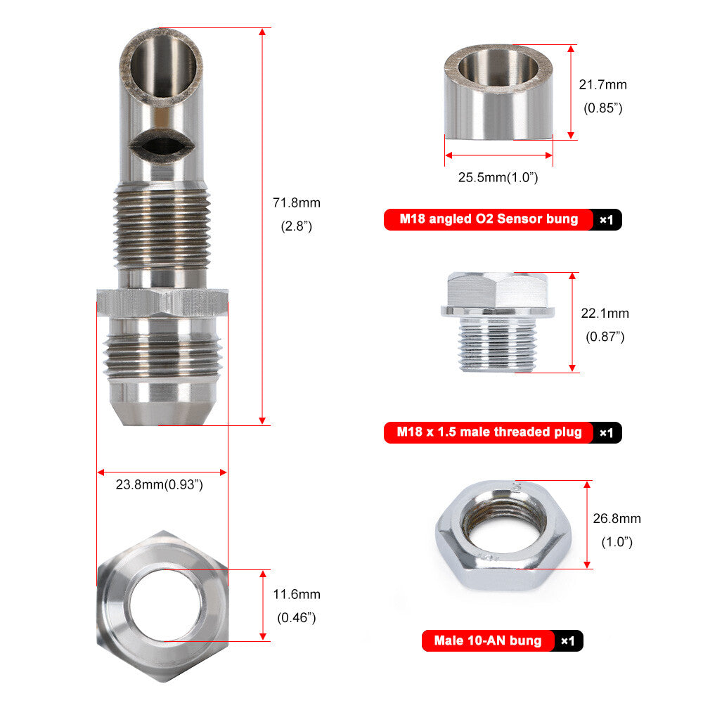 Exhaust Vacuum Catch Can Vent E-VAC Scavenger Kit Stainless Steel E-VAC Fitting