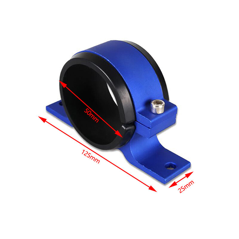 50mm Blue Filter Mounting Bracket Inline Fuel Pump Mount Clamp Aluminum