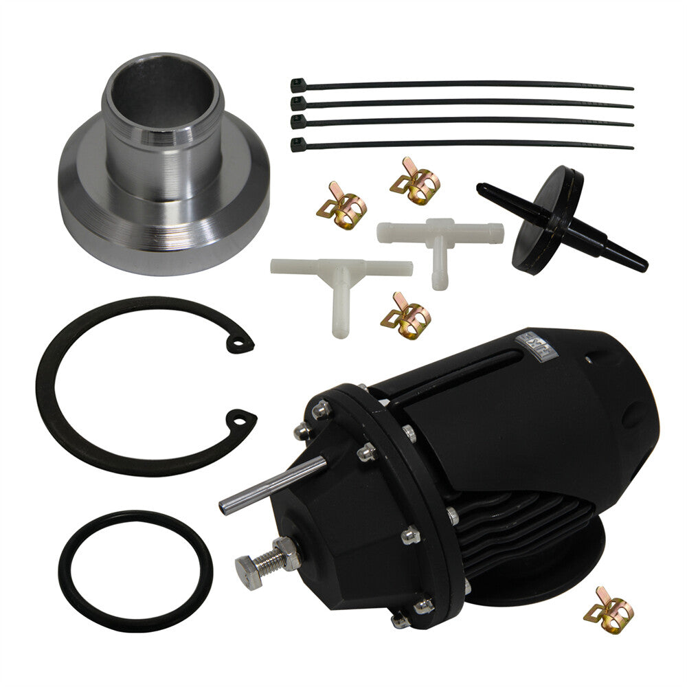 Universal Adjustable SQV Blow Off Valve BOV II 2 +2.5 Flange Pipe Adapter Black