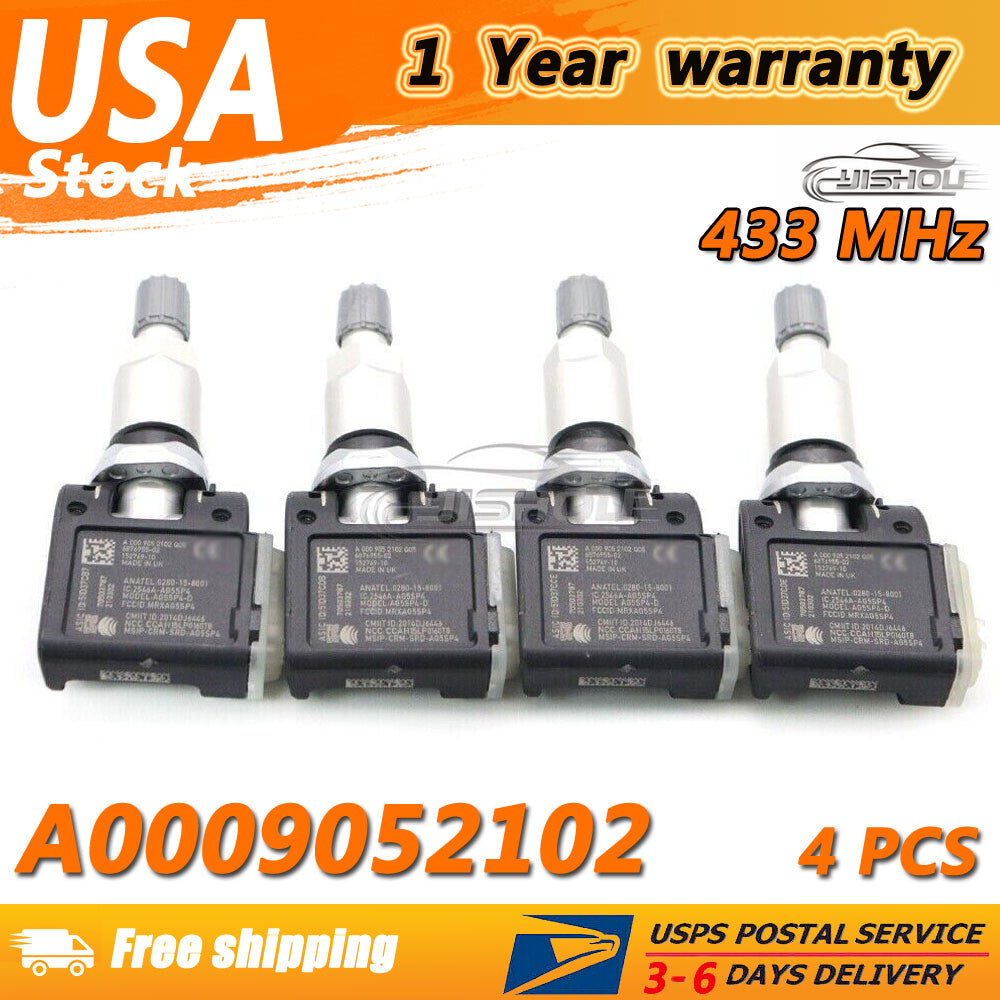 A0009052102 4PCS TPMS Tire Pressure Sensor for Mercedes-Benz E400 E63 GT63 E300