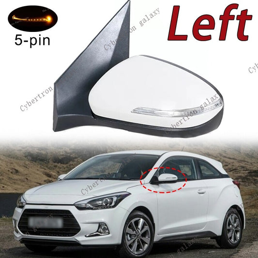 Door Rearview Mirror 5-Pin W/ Turn Signal Left for Hyundai I20 2016 2017