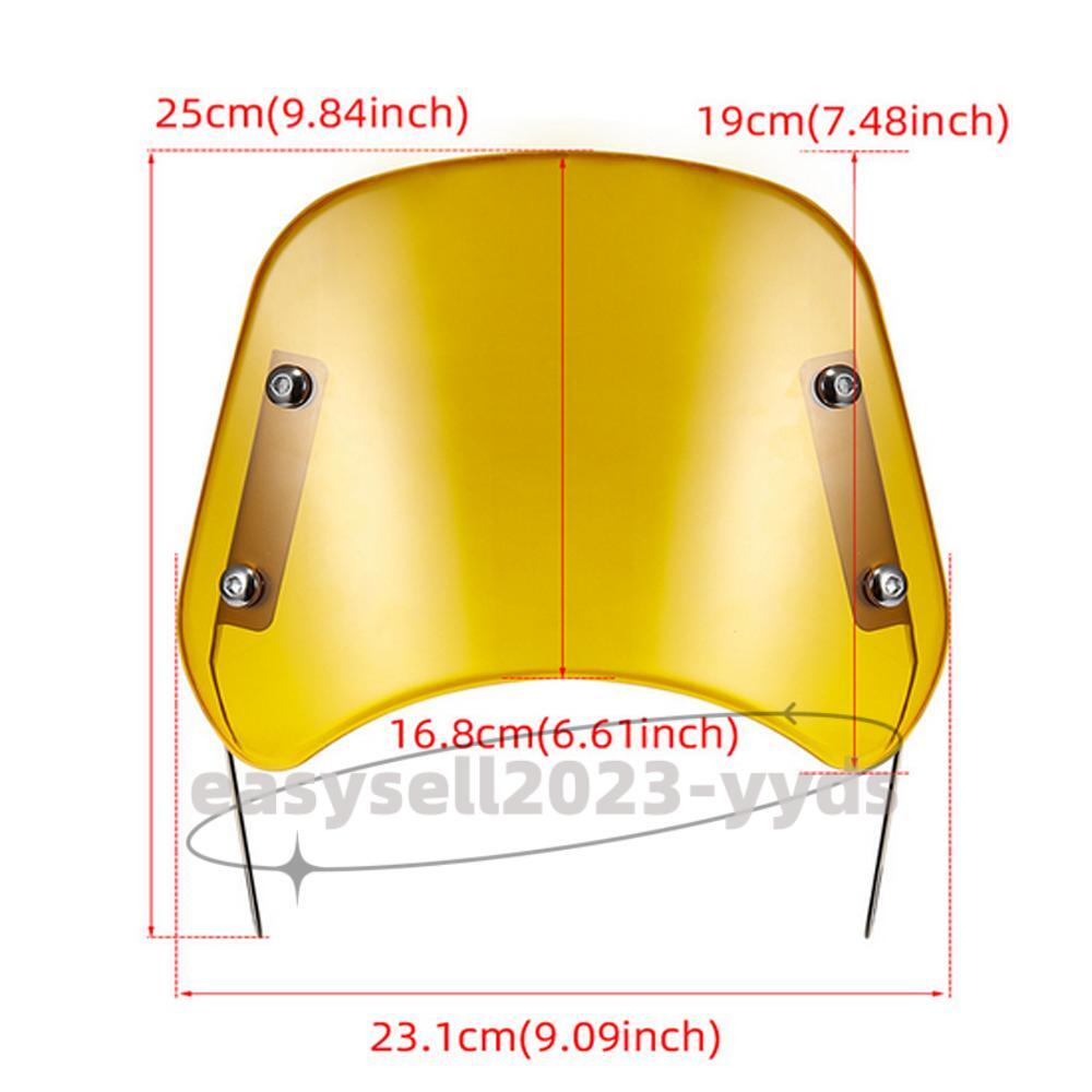 Universal Motorcycle Yellow Front Windshield Windscreen 5-7 Headlamp Fairing