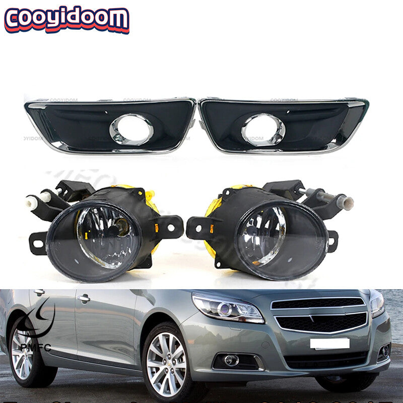 Set Front bumper DRL fog lights and lamp cover for Chevrolet Malibu 2012-2015