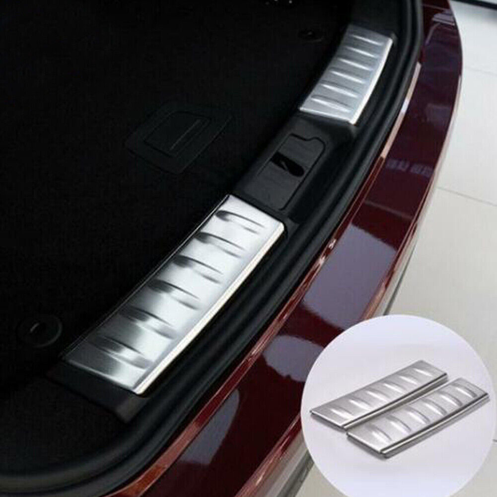 Silver Rear Bumper Guard Inner Sill Plate Cover Trim for Jaguar F-pace 2016-2020