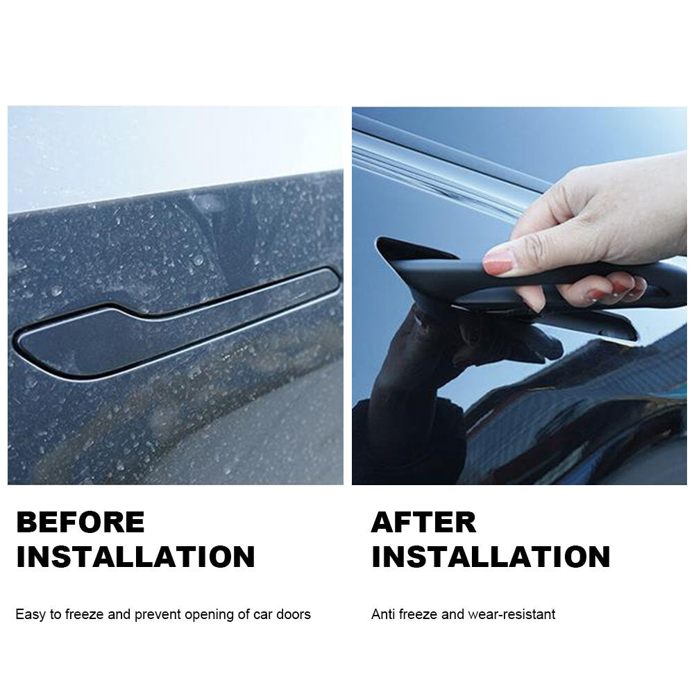 4X for Tesla for Model Y 3 Matt Black Antifreeze Car External Door Handle Protector