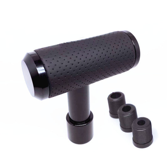 Car Aircraft Joystick T Type Shift Knob Manual Shift Lever Black Aluminium Leath