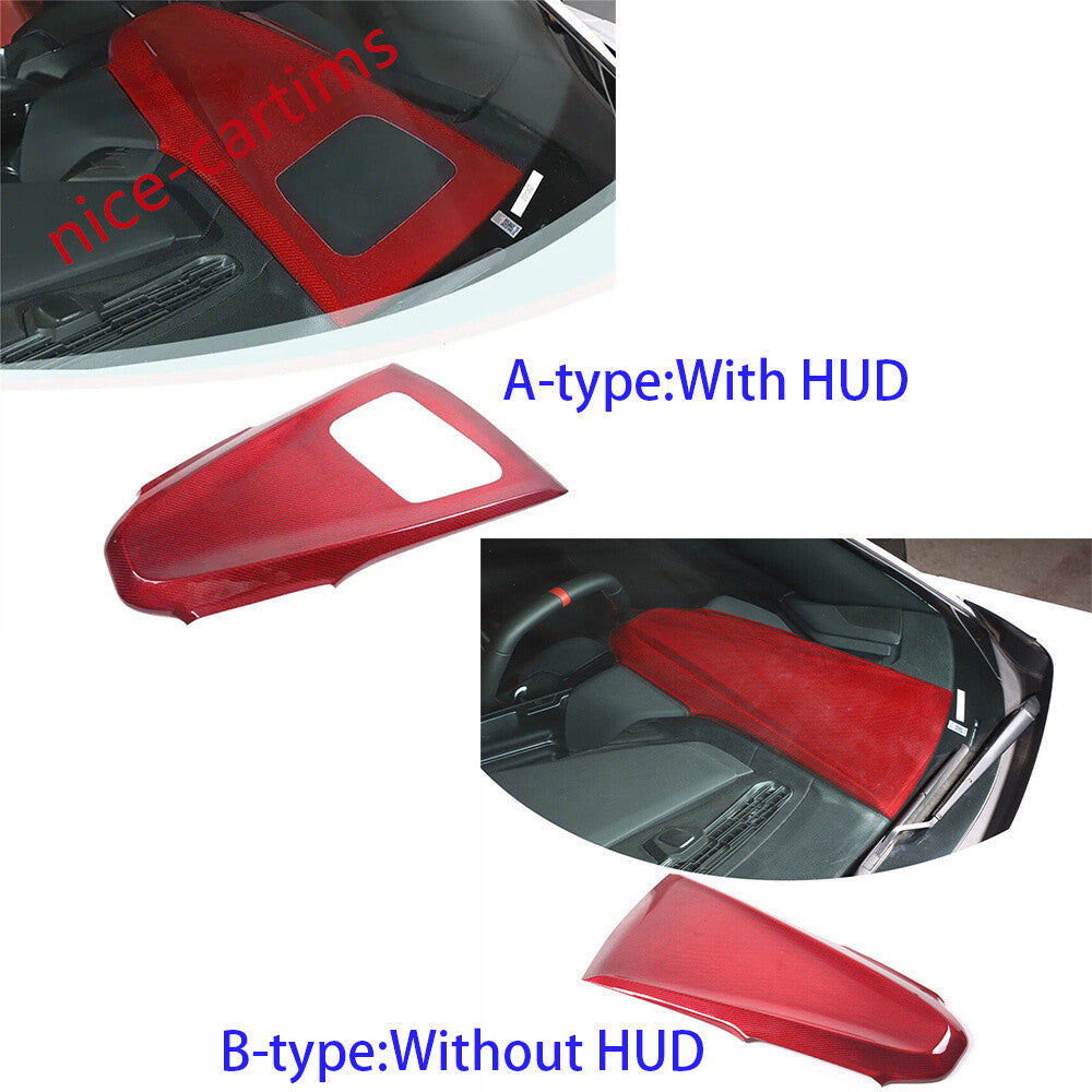 Yellow Carbon Fiber W/ HUD Dashboard Upper Panel Cover for Corvette C8 2020-2024