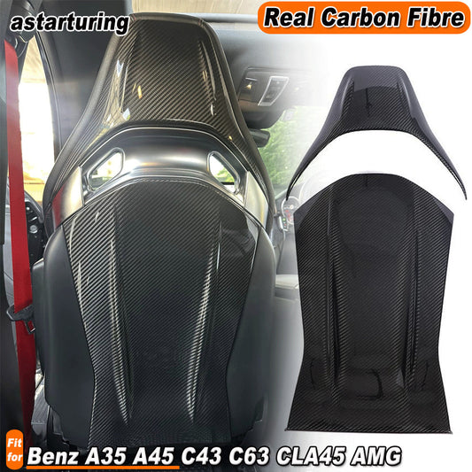 Full Carbon Fiber for Seat Back Shell Covers Cap for Benz W176 W117 A35 A45 CLA45AMG