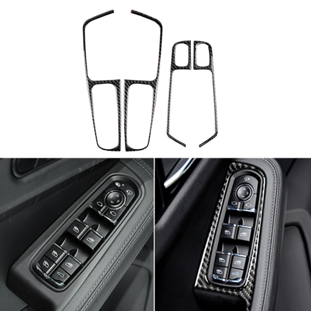 Carbon Fiber Window Lift Switch Button Panel Trim for Porsche Macan 2014-2019