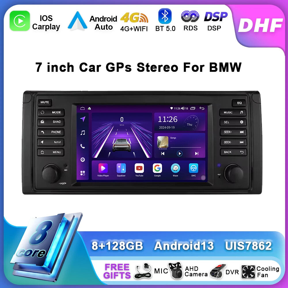 Android Car Radio for BMW 5 Series E39 for X5 E53 M5 GPS Navi Stereo Player CarPlay