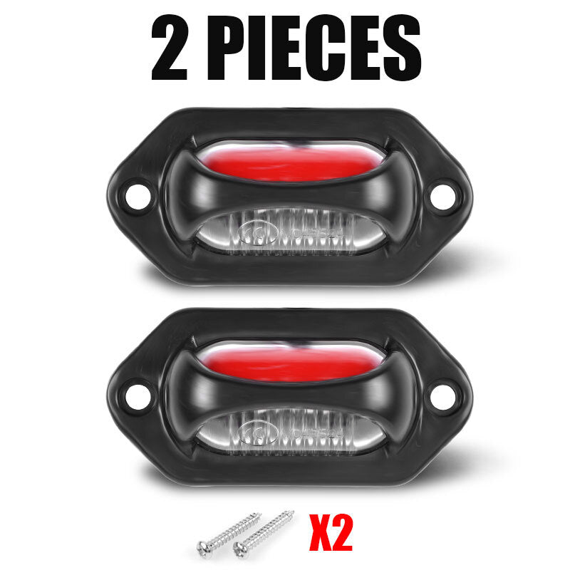 2X LED Universal White+Red License Plate Tag Lights Lamp for Truck Trailer SUV