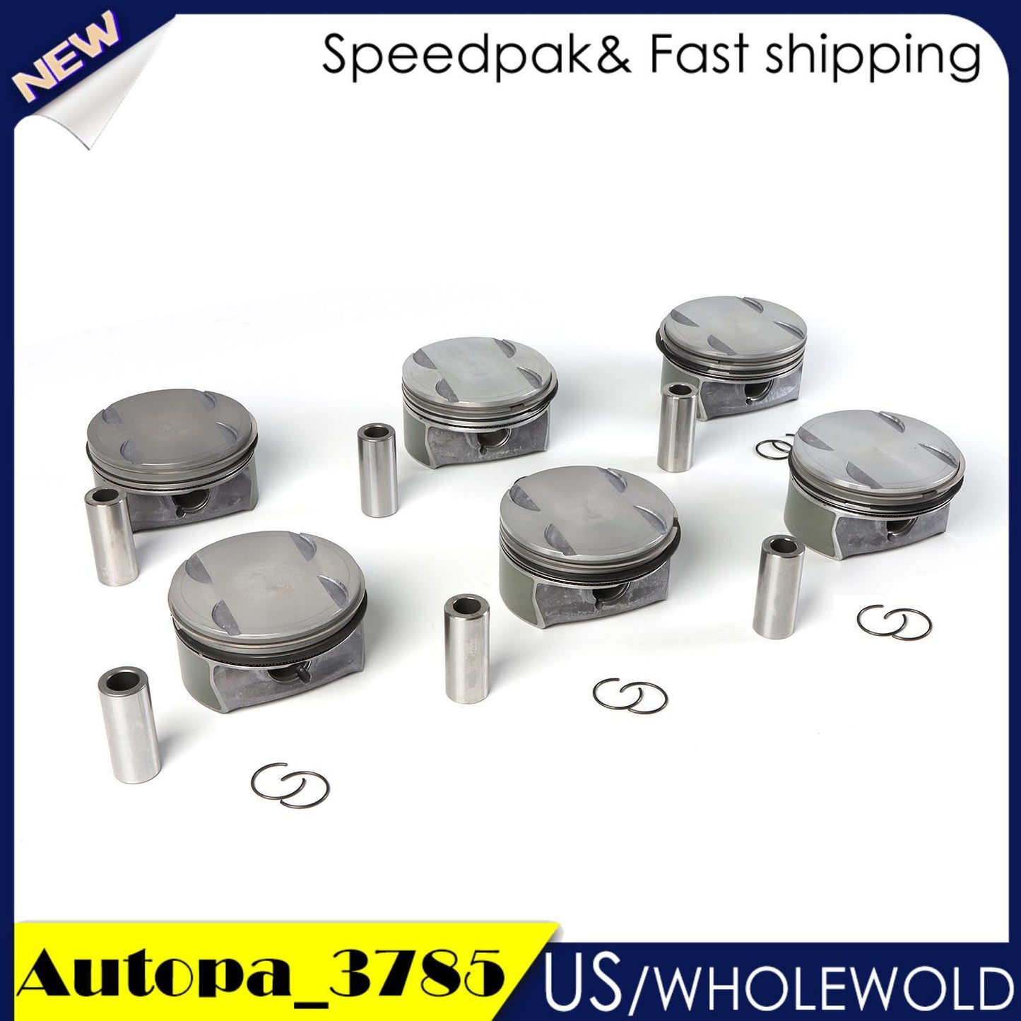 6pc M272 Engine Pistons Rings Set for Mercedes-Benz C350 E350 GLK350 CLK350 3.5L