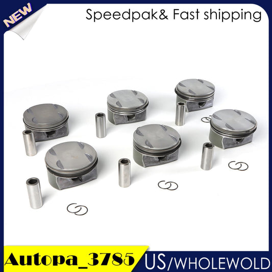 6pc M272 Engine Pistons Rings Set for Mercedes-Benz C350 E350 GLK350 CLK350 3.5L