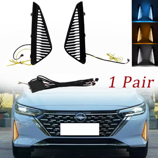1 Pair for Nissan Sentra 2024 Led Daytime Running Light Fog Lamp W Turn Signal