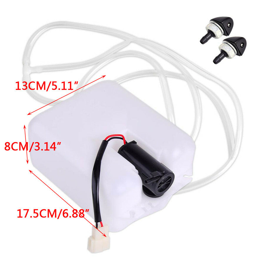 Accessory 12v Window Windscreen Washer Bottle Kit Jets Pump Fit For Classic Car