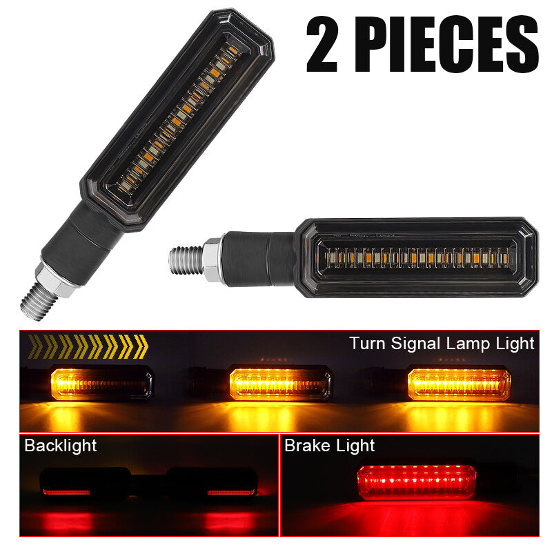 2X LED Rear Motorcycle Turn Signals Brake Indicator Amber+Red Blinker Light 12V