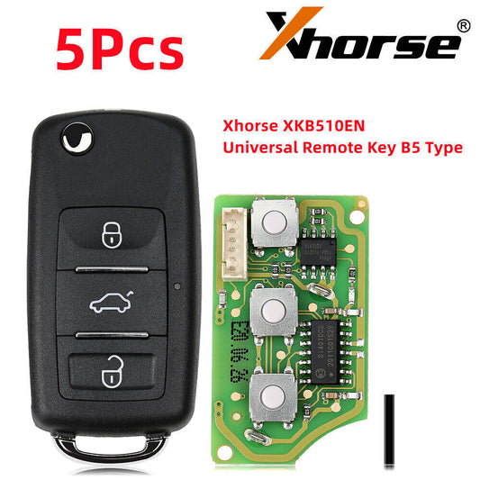 5x XKB510EN Universal Wire Remote Key For V.W B5 Type Flip 3 Buttons