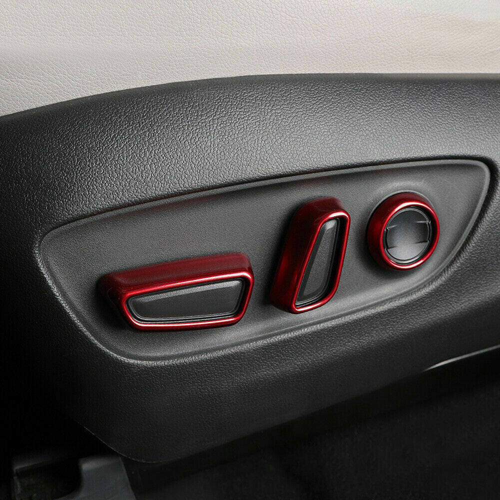 6pcs for Toyota Highlander 2020-2022 Red Inner for Seat Position Switch Button Cover