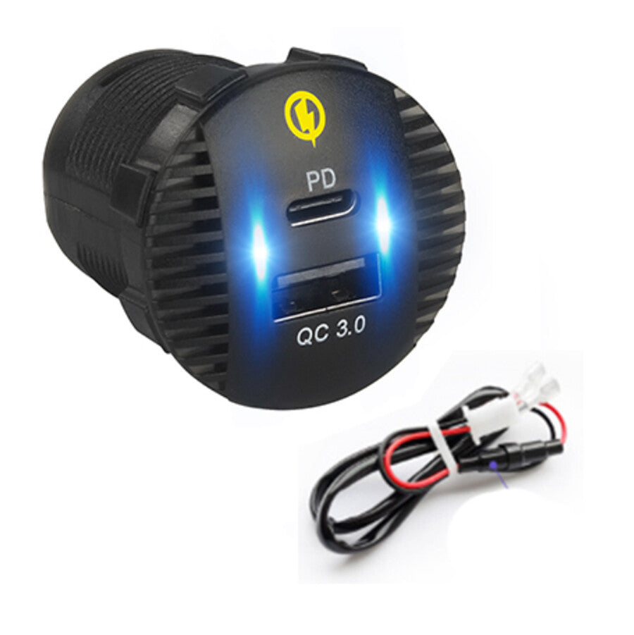 Phone Charger Dual Ports Car Fast Charging PD USB Type C Power Socket Adapter