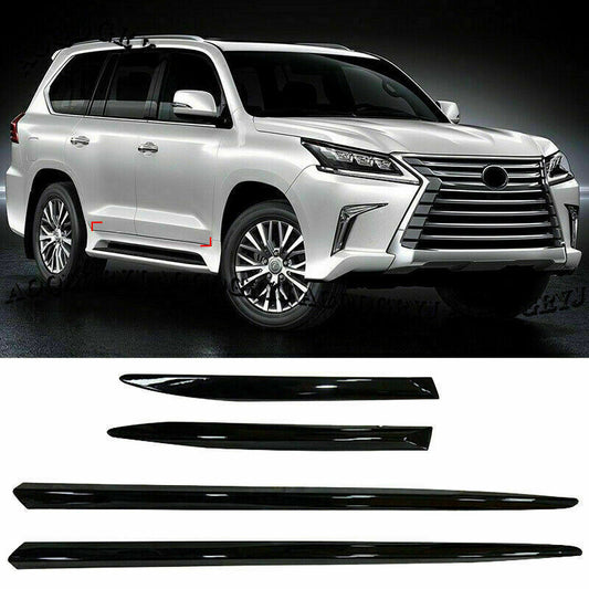 for LEXUS LX570 2016-2021 Glossy Black Side Body Door Molding Cover Trim Guard